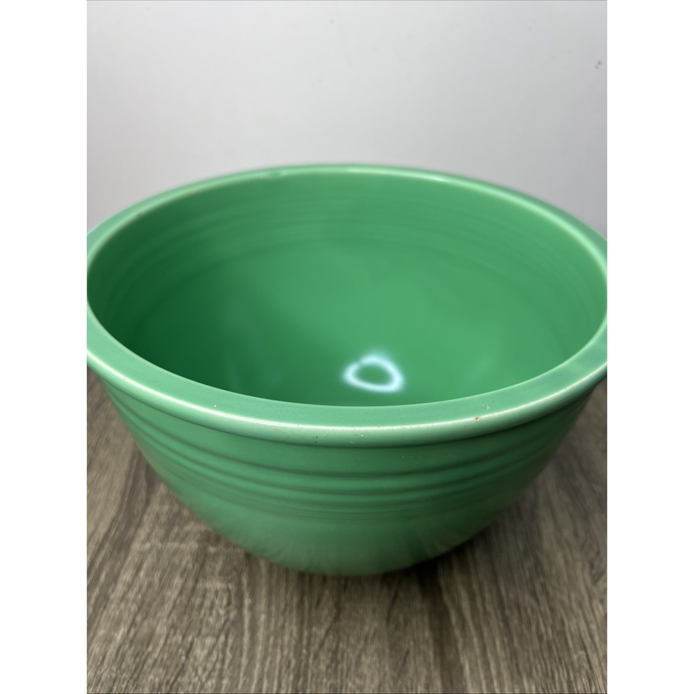VTG 30's Fiesta Ware Nested Mixing Bowl #7 From Set USA HLC Green Bottom Rings - Picture 2 of 16